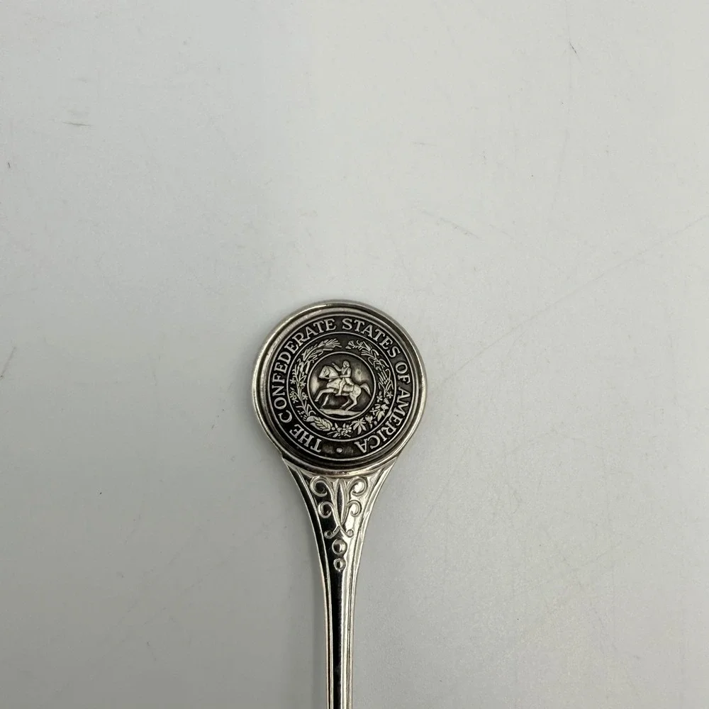 Vintage Bruce Confederate States of America Seal Souvenir Spoon Silver Tone